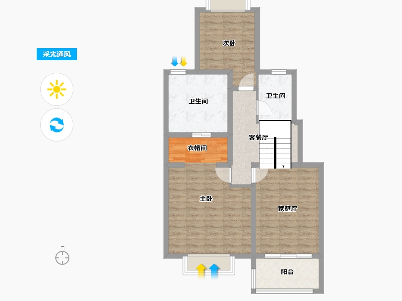 四川省-成都市-保利西堂里院-76.13-户型库-采光通风