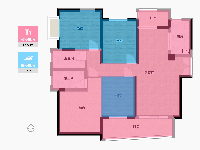 四川省-成都市-同森翠叠森林-97.79-户型库-动静分区