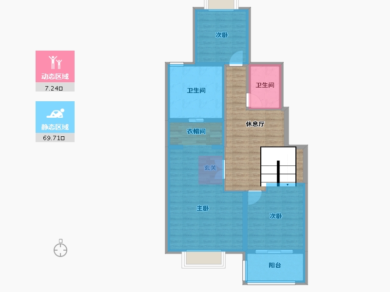 四川省-成都市-保利西堂里院-86.86-户型库-动静分区