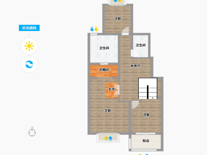 四川省-成都市-保利西堂里院-86.86-户型库-采光通风