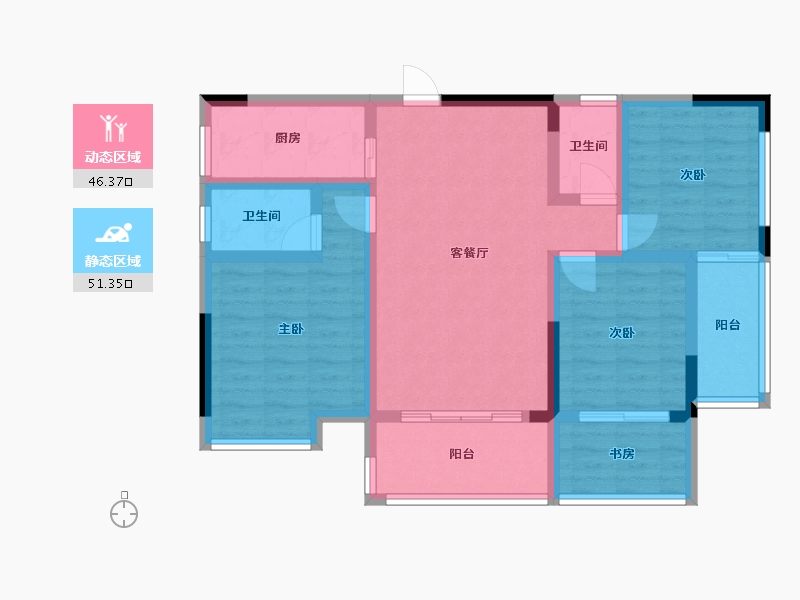 广西壮族自治区-桂林市-学府壹号-85.94-户型库-动静分区