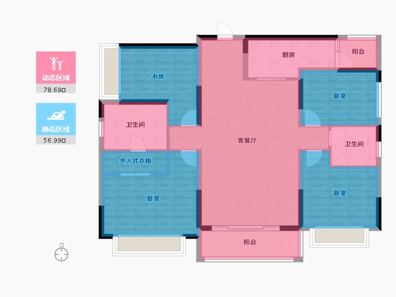 四川省-成都市-人居璟云庭-122.00-户型库-动静分区