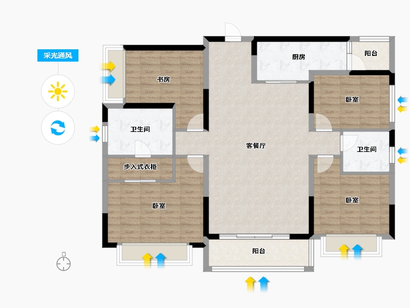 四川省-成都市-人居璟云庭-122.00-户型库-采光通风