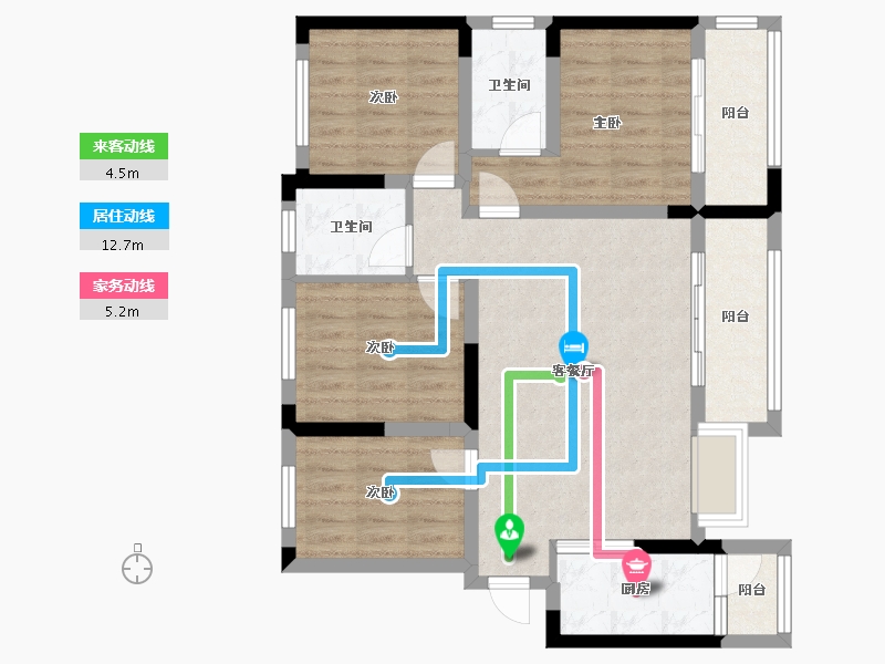 四川省-成都市-凤凰盛景-87.87-户型库-动静线