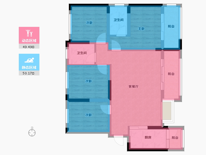 四川省-成都市-凤凰盛景-87.87-户型库-动静分区