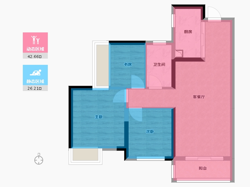 广西壮族自治区-桂林市-桂林华润中心-60.77-户型库-动静分区