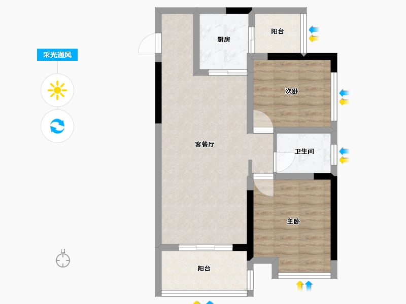 广西壮族自治区-桂林市-学府壹号-63.00-户型库-采光通风