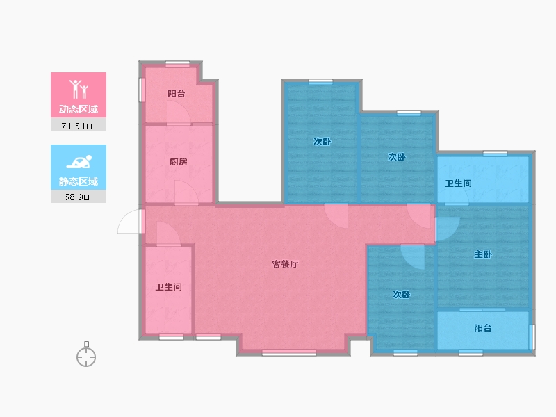 陕西省-西安市-龙湖紫都城-129.00-户型库-动静分区