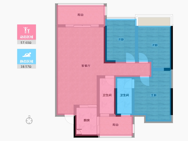 广西壮族自治区-桂林市-学府壹号-83.63-户型库-动静分区