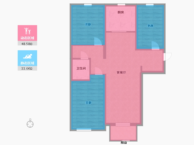 北京-北京市-杏海苑-72.40-户型库-动静分区