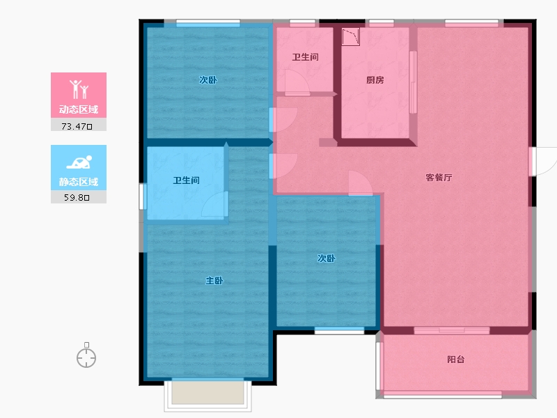 江苏省-无锡市-栖霞栖庭-120.00-户型库-动静分区