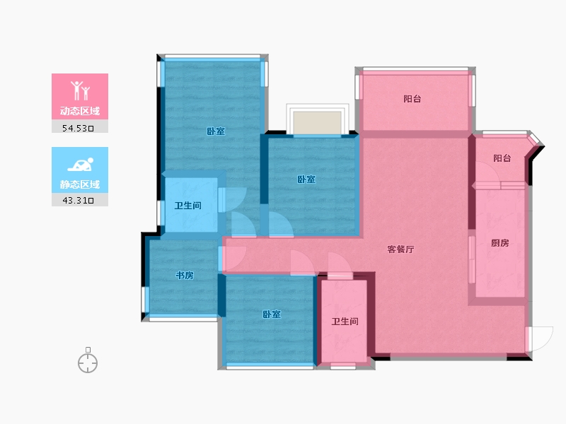 四川省-成都市-领地·天府国际康城-85.05-户型库-动静分区