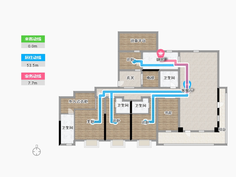 辽宁省-辽阳市-信德臻悦-222.66-户型库-动静线