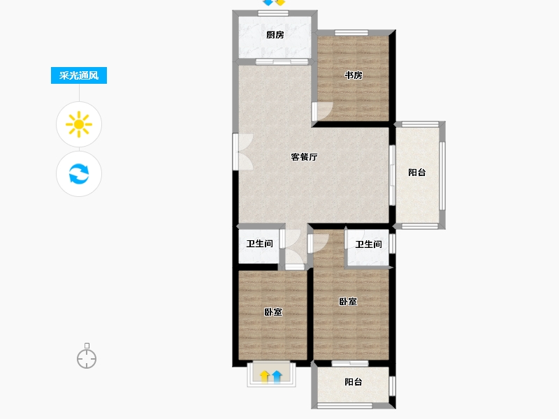 河北省-石家庄市-假日风景-92.41-户型库-采光通风