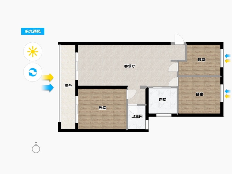 贵州省-安顺市-安顺西湖御园-87.66-户型库-采光通风