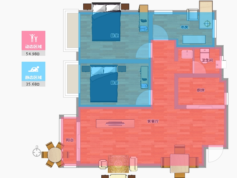 云南省-昆明市-金地商置昆悦-80.66-户型库-动静分区