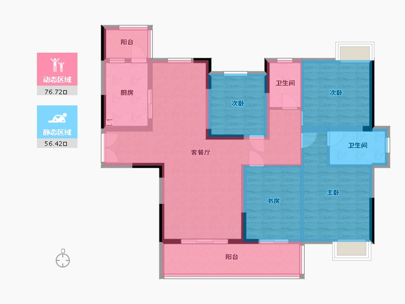 贵州省-贵阳市-多彩贵州城太极村-119.26-户型库-动静分区