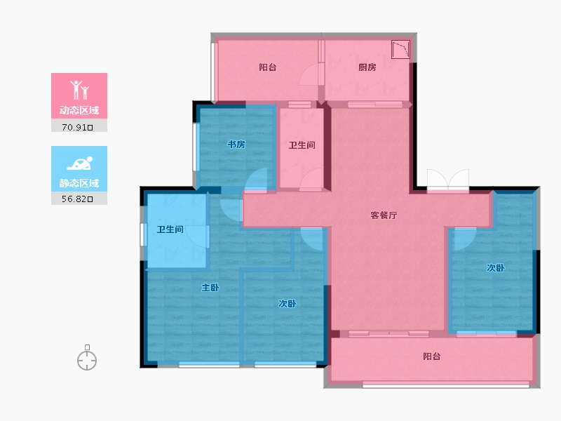 四川省-成都市-滨江领樾-113.71-户型库-动静分区