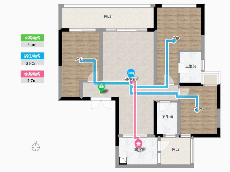 四川省-成都市-滨江领樾-99.84-户型库-动静线