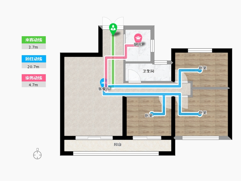 贵州省-安顺市-安顺西湖御园-59.74-户型库-动静线