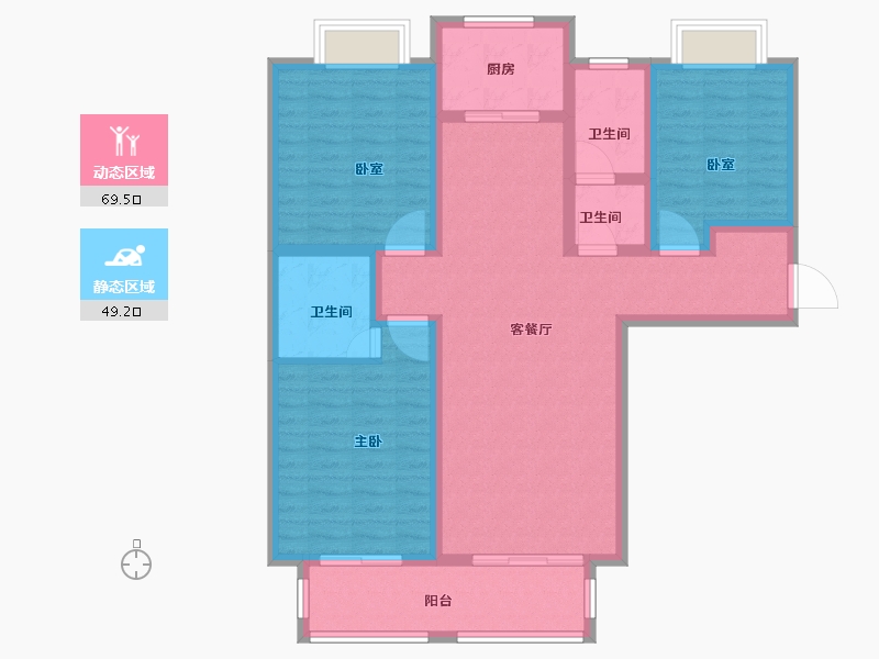 河北省-石家庄市-厚德·中央锦城-105.88-户型库-动静分区