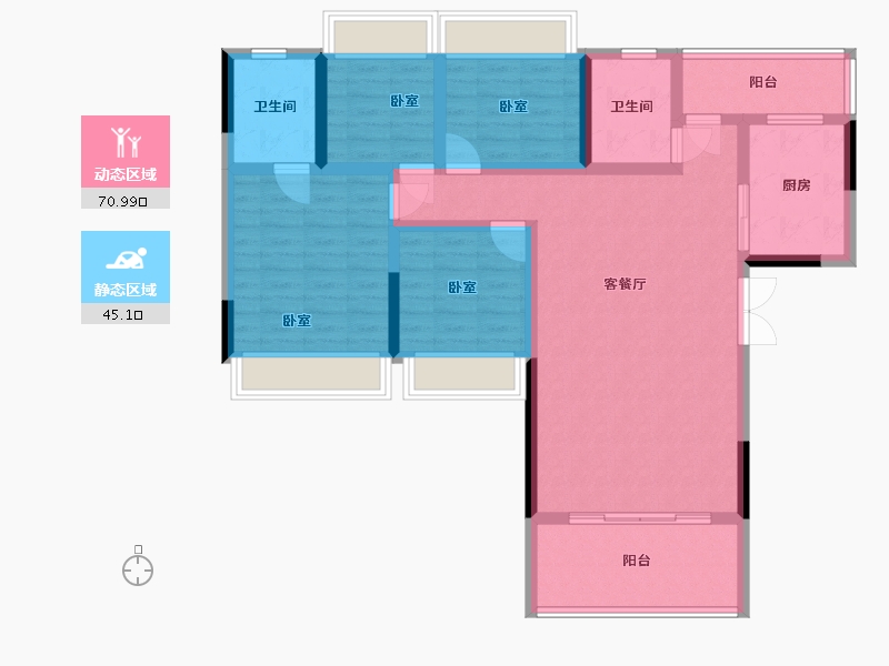 贵州省-安顺市-清馨雅园-103.03-户型库-动静分区