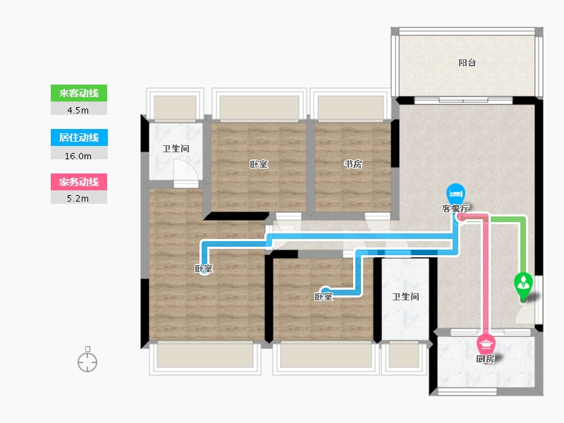 贵州省-安顺市-清馨雅园-89.92-户型库-动静线