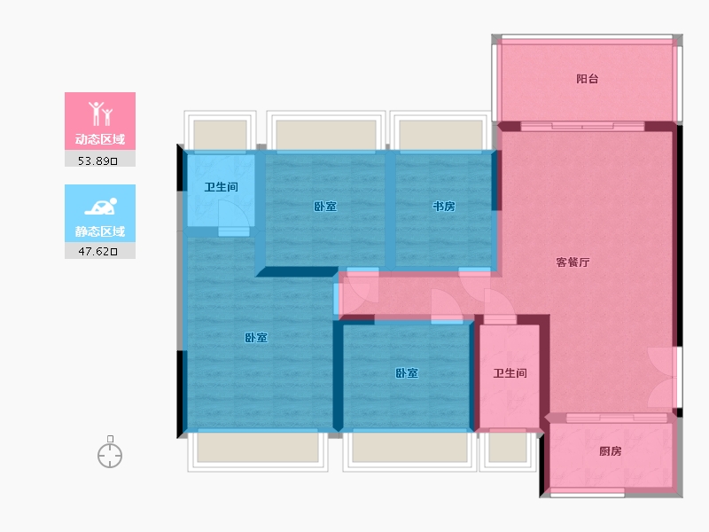 贵州省-安顺市-清馨雅园-89.92-户型库-动静分区