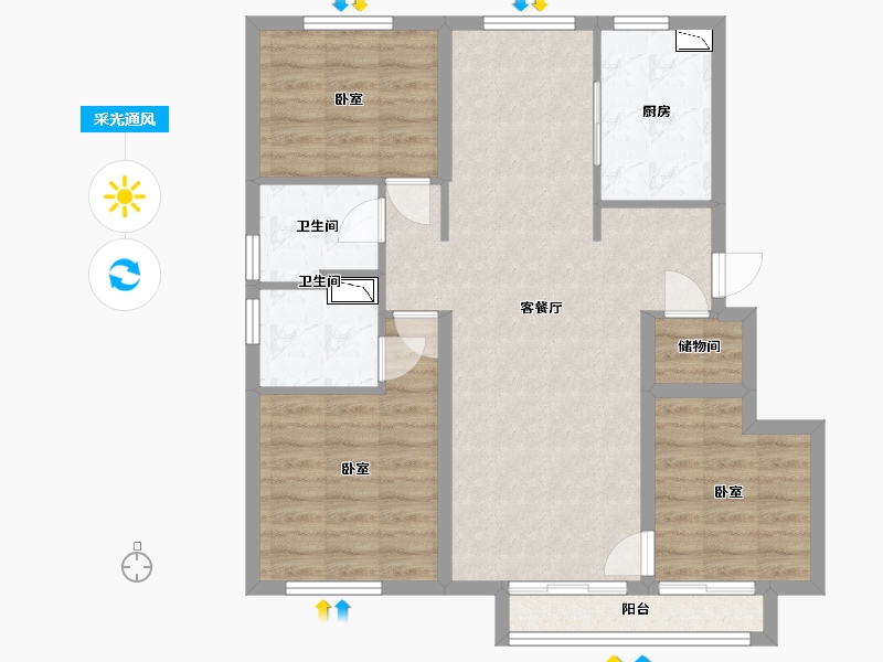 天津-undefined-上东金茂智慧科学城-82.35-户型库-采光通风