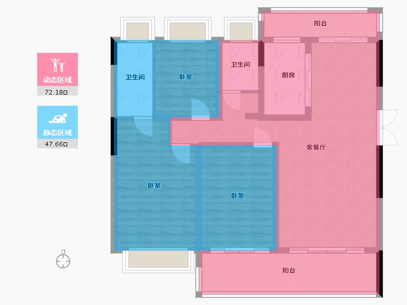 贵州省-安顺市-中核顺安府-107.48-户型库-动静分区