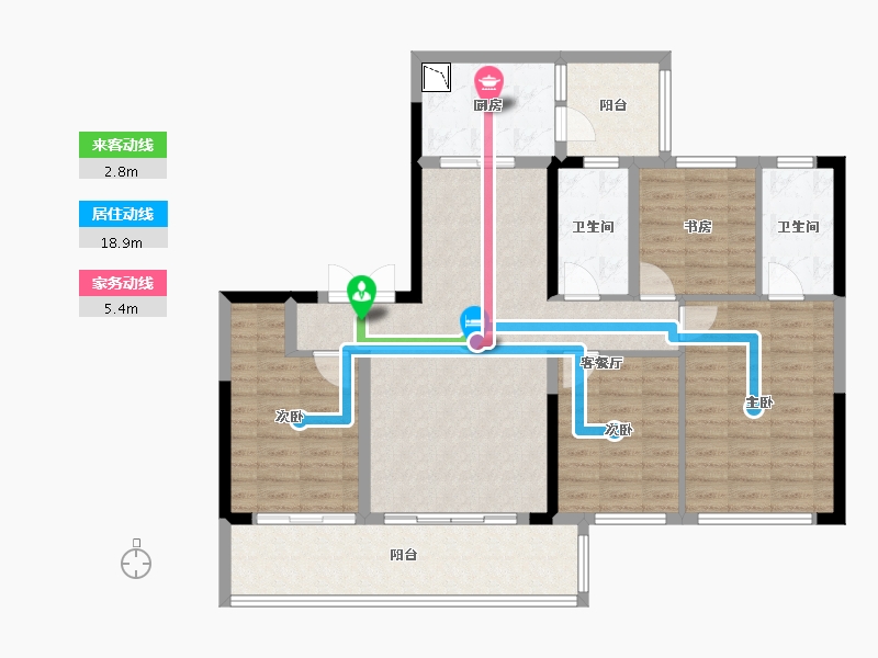 四川省-成都市-滨江领樾-110.26-户型库-动静线