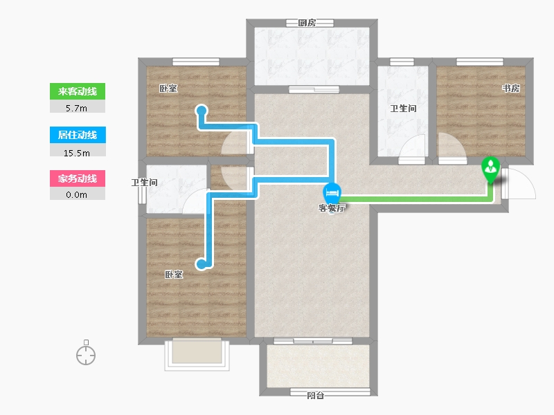 河北省-石家庄市-淳茂公园城-91.89-户型库-动静线