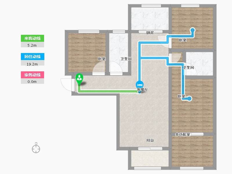 河北省-石家庄市-淳茂公园城-104.90-户型库-动静线