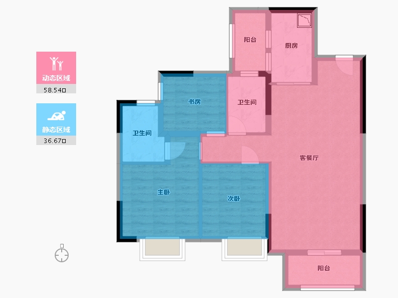 贵州省-贵阳市-贵州当代MOMΛ未来城-84.41-户型库-动静分区