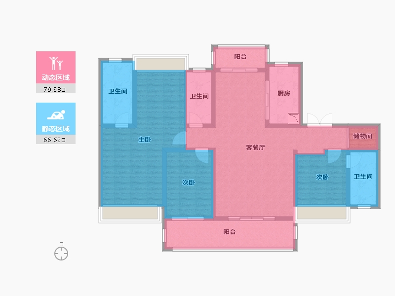 四川省-成都市-电建地产洺悦锦园-130.62-户型库-动静分区