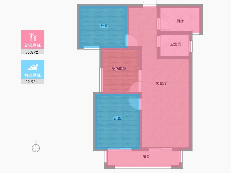 河北省-石家庄市-淳茂公园城-68.94-户型库-动静分区