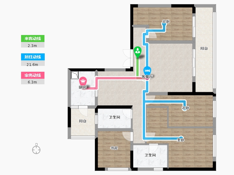 四川省-成都市-滨江领樾-123.22-户型库-动静线