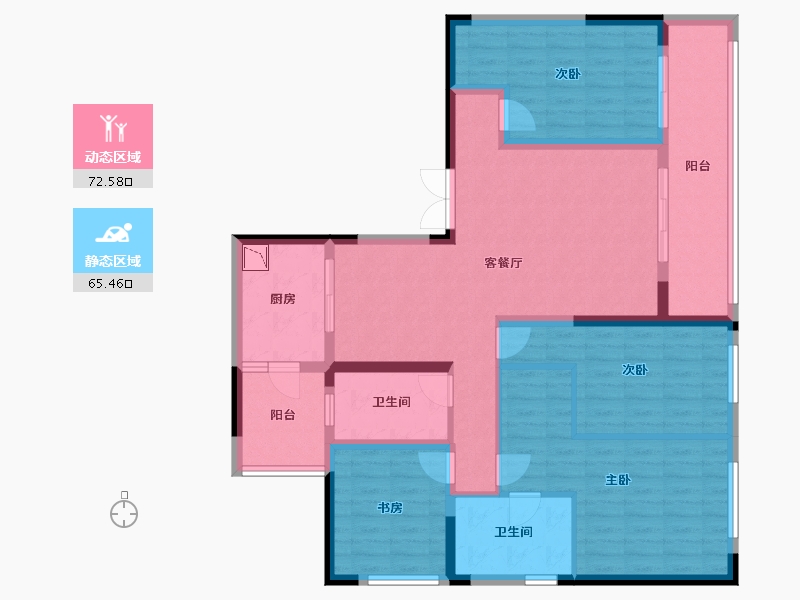 四川省-成都市-滨江领樾-123.22-户型库-动静分区