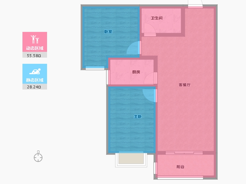 河北省-石家庄市-厚德·中央锦城-74.82-户型库-动静分区