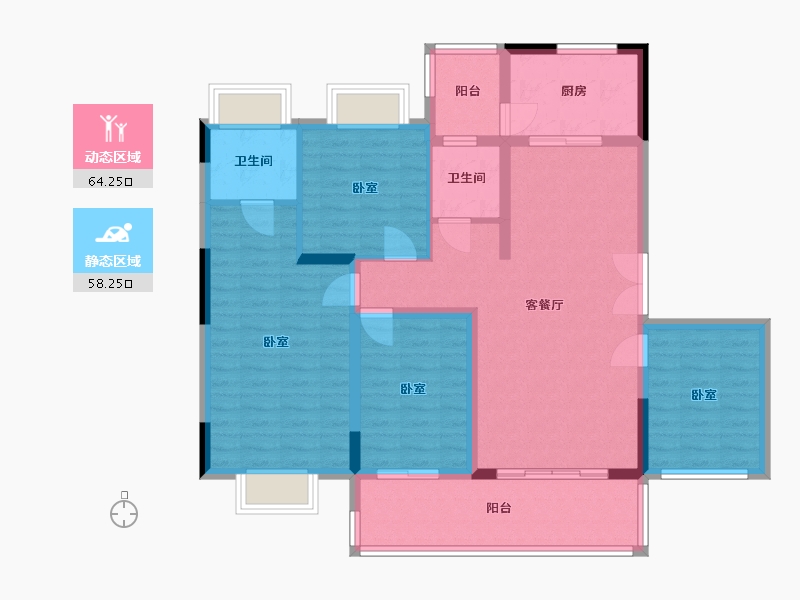 贵州省-安顺市-中核顺安府-109.96-户型库-动静分区