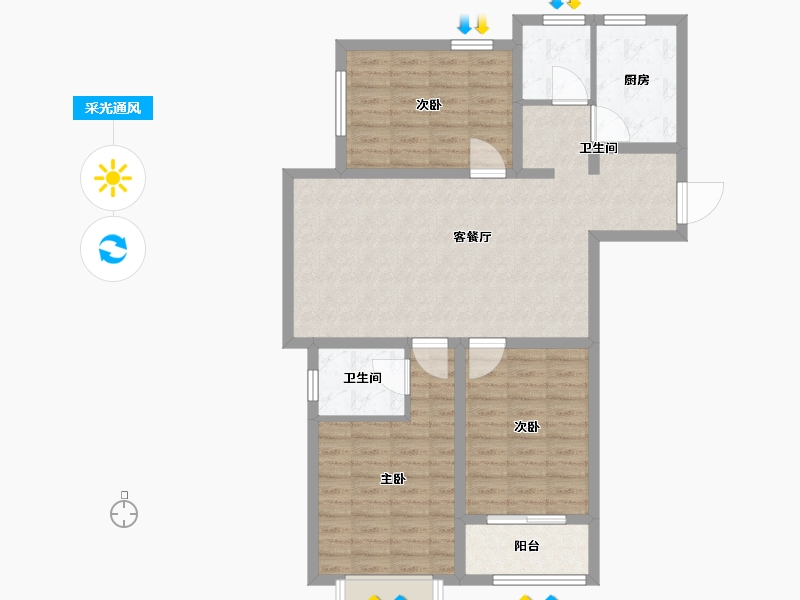 河北省-石家庄市-华普城-94.00-户型库-采光通风