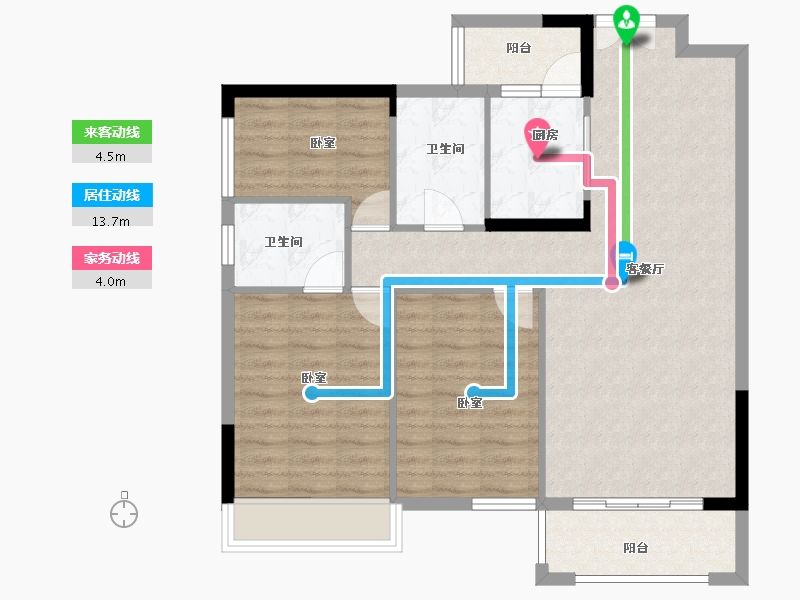 贵州省-安顺市-中鼎天悦-89.87-户型库-动静线