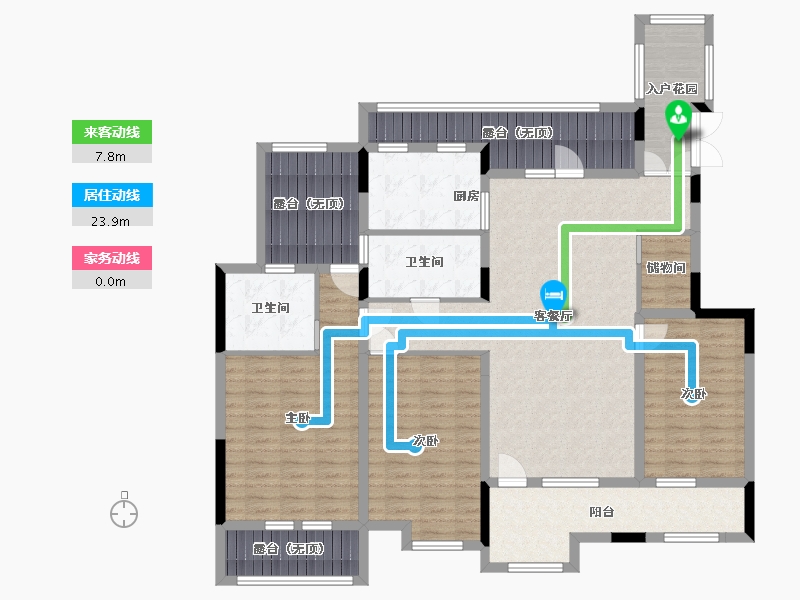 贵州省-贵阳市-多彩贵州城太极村-145.00-户型库-动静线