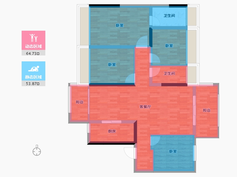 贵州省-六盘水市-中昂·星光汇-106.29-户型库-动静分区