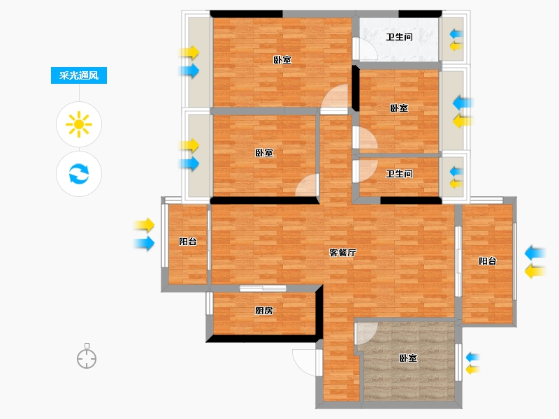 贵州省-六盘水市-中昂·星光汇-106.29-户型库-采光通风