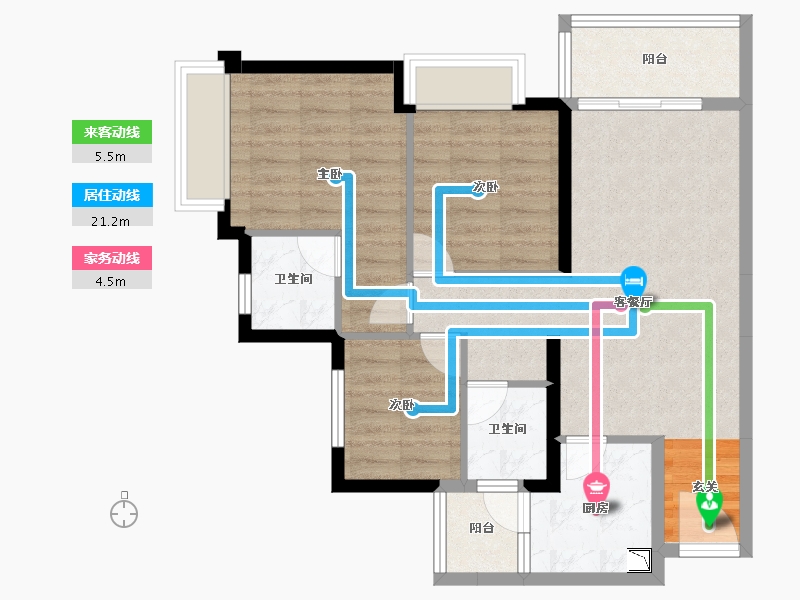 四川省-成都市-青白江万达-75.63-户型库-动静线