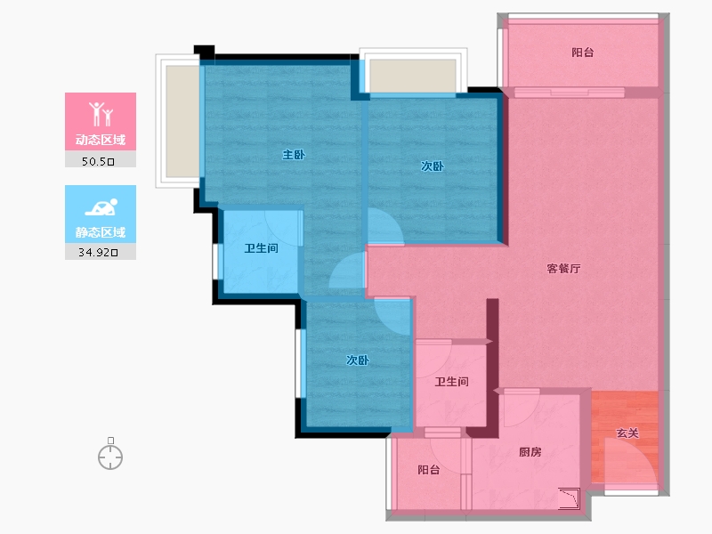 四川省-成都市-青白江万达-75.63-户型库-动静分区