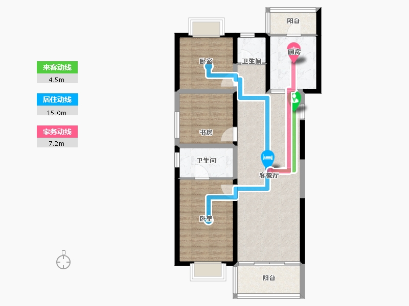 云南省-昆明市-恒泰理想城-89.72-户型库-动静线