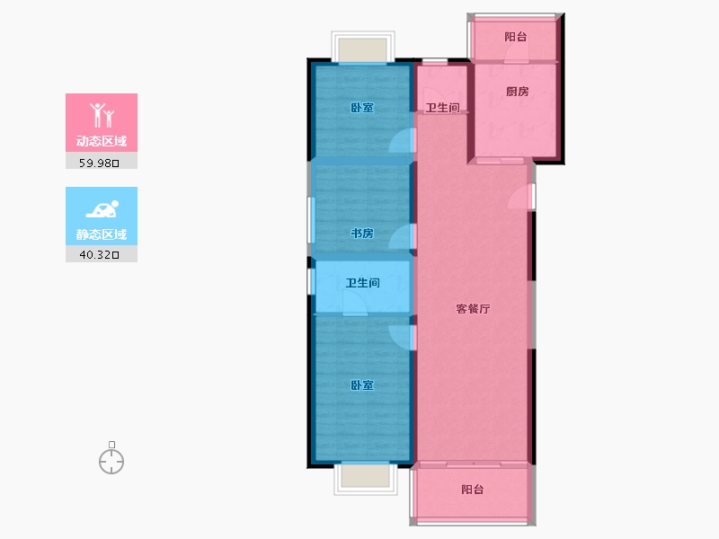 云南省-昆明市-恒泰理想城-89.72-户型库-动静分区