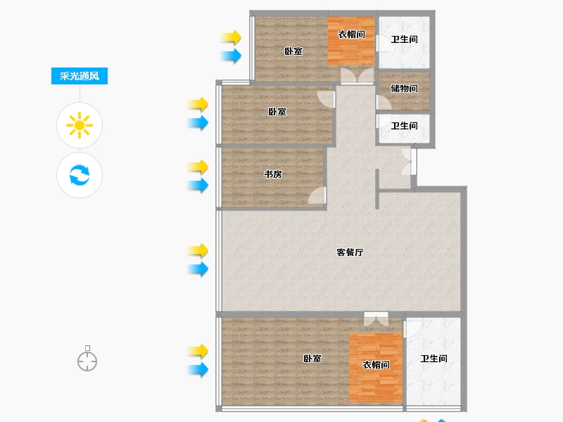 四川省-成都市-花漾锦江-167.17-户型库-采光通风